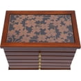 thumbnail image 3 of MONIPA 6 Layers 5 Drawers Wooden Jewelry Box Large Jewelry Organizer Wooden Storage Box Case for Rings, Necklaces, Earrings, Bracelets Christmas Gift (Brown), 3 of 7