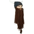 thumbnail image 5 of Beard Hats Funny Beanie Hat Handmade Knit Wig Hat Beard Facemask, 5 of 7