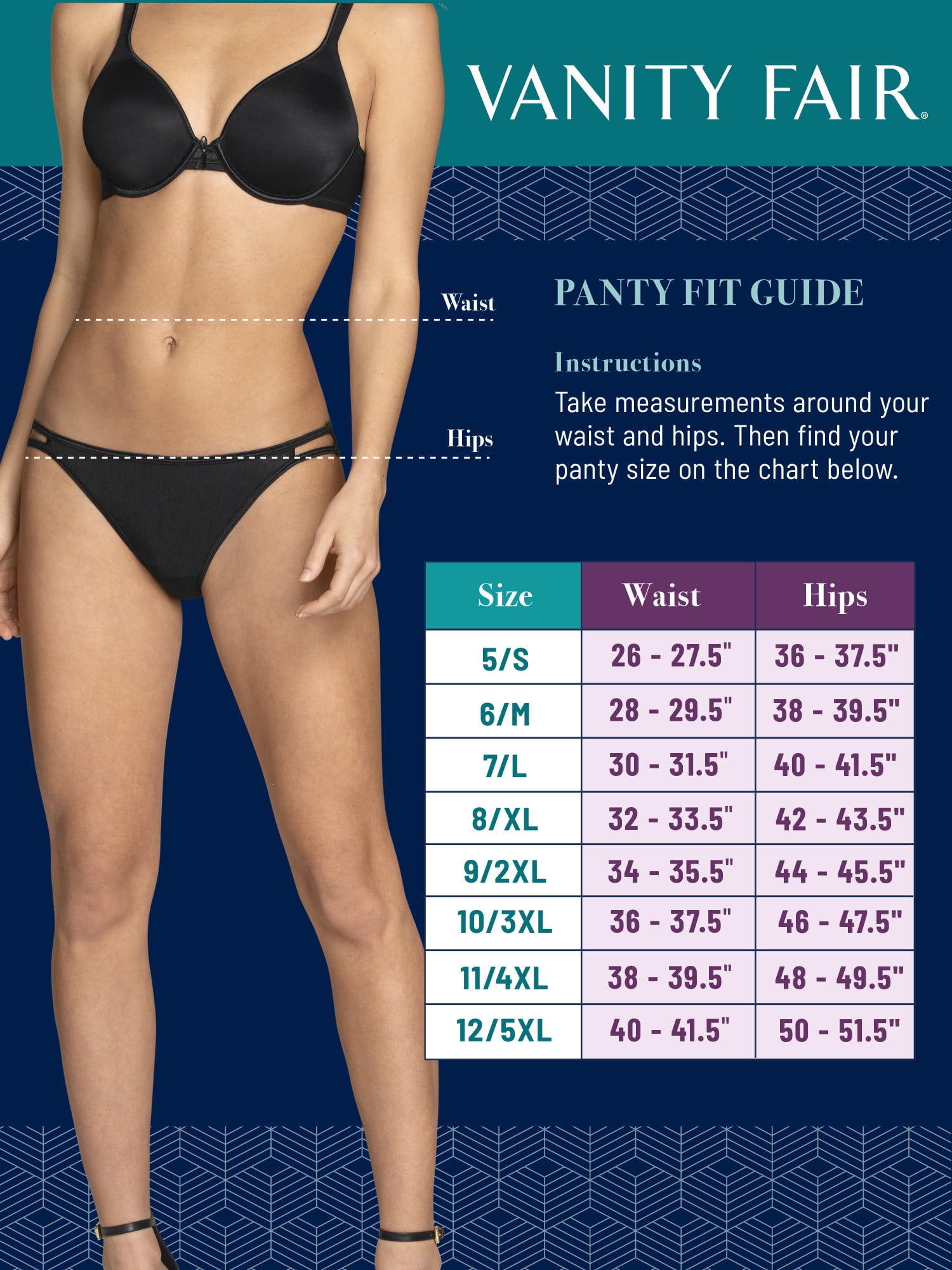 Vanity Fair Lingerie Women's Flattering Lace Brief Underwear