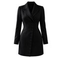 thumbnail image 4 of GILIGEGE Women's Notched Lapel Blazer Mini Dress,Long Sleeve Asymmetric Button Wrap Suit Dress,Solid Color Fitted Waist Formal Outfit for Business Events,Dinner Parties and Evening Occasions Black L, 4 of 6