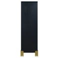 thumbnail image 4 of Theo Tall Dresser Chest, 5 Drawers, Vertical Gold Handles, Black Wood, 4 of 5