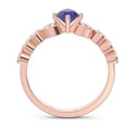 thumbnail image 4 of Diamond-Capitals 1.25 Carat Stylish Natural Diamond Blue Sapphire Gemstone Anniversary Ring for Ladies Solid 14K Rose Gold Size 5, 4 of 8