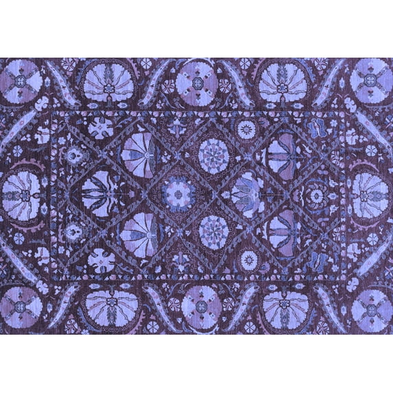 Ahgly Company Indoor Rectangle Abstract Blue Modern Area Rugs, 2' x 4'