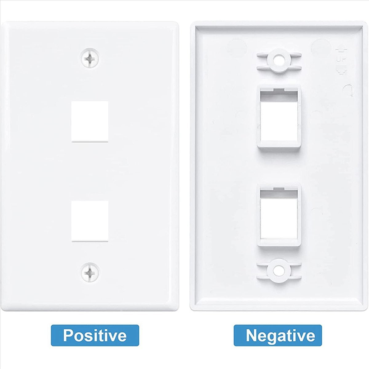 10 Pack 2 Port Ethernet Wall Plate, Cat6 Female to Female Wall Jack RJ45 Inline Coupler Wall Outlet, White
