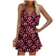 thumbnail image 1 of Vestido HUOGUO, sin mangas, cuello en V, estampado casual, para mujer, 1 of 3