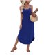 thumbnail image 1 of Vestido de Verano Largo para las Mujeres Vestido de Verano Casual de Color Sólido Cuello Redondo sin Mangas, 1 of 9
