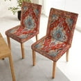 thumbnail image 2 of Vintage Oriental Stretch Chair Covers Slipcovers Set of 4 Printed Stretchable Dining Chair Slipcover Washable Removable for Kitchen,Hotel,Restaurant Abstract Geometric Dining Chair Covers, 2 of 5