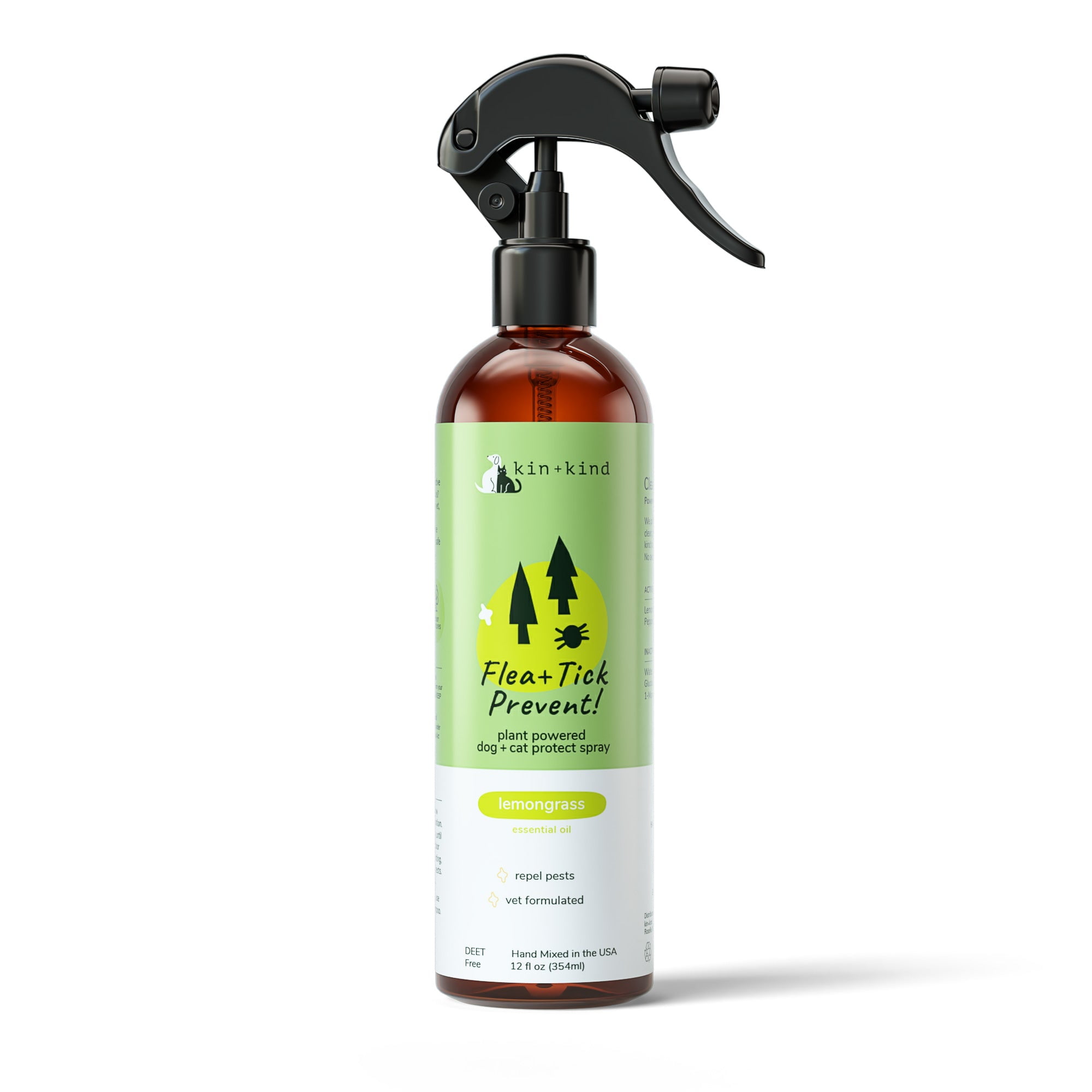 kin+kind Natural Flea and Tick Spray for Dogs. Repellent PlantPowered