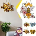 thumbnail image 5 of Bee Decor,Bee Honeycomb Hanging, Wall Hanging Suncatcher Stained Indoor Outdoor Hanging Art Ornament For Yard Garden Ornament, Nature And Bee Lovers, 5 of 5