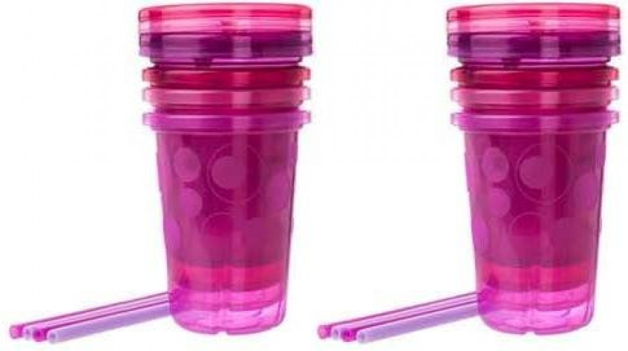 The First Years Straw Cup, Pink Take and Toss, 10 Ounce 8 Cups