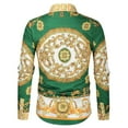 thumbnail image 4 of Zylanna Men's Formal Dress Shirts, Fashionable Print Long Sleeve Button Turn Down Collar Shirts Green Size M, 4 of 8