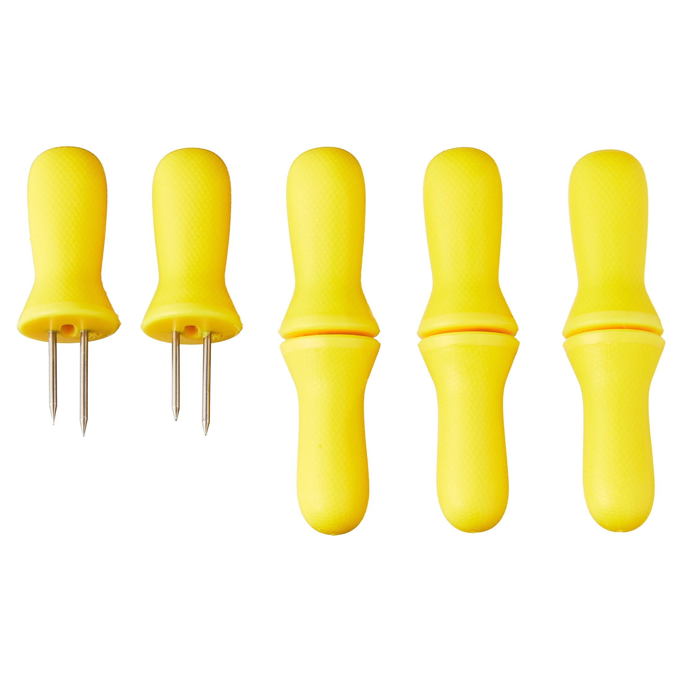 Mainstays Yellow 8-Piece Stainless Steel Corn Skewer Set