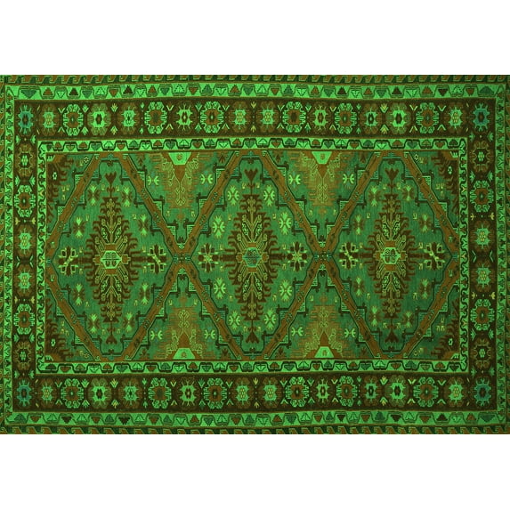 Ahgly Company Indoor Rectangle Persian Green Traditional Area Rugs, 4' x 6'