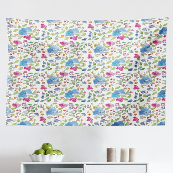 Saying Tapestry, Illustration of Little Cartoon Words with Colorful Unicorn Outline Girly, Fabric Wall Hanging Decor for Bedroom Living Room Dorm, 2 Sizes, Multicolor, by Ambesonne
