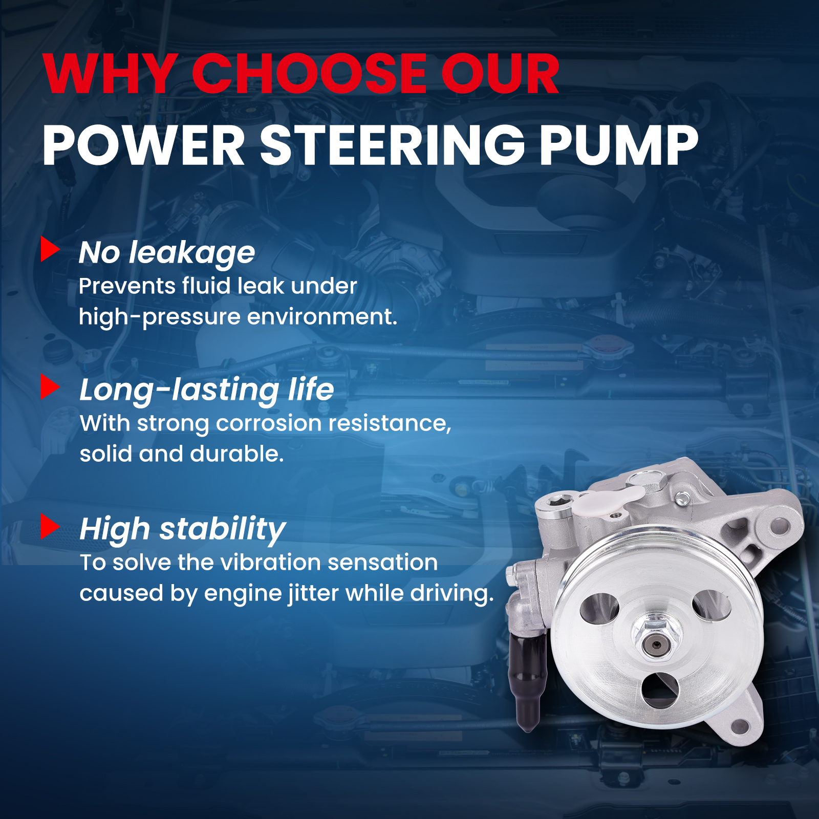 MOCA AUTOPARTS Power Steering Pump w/ Pulley Fit for 2001-2005 Acura EL 1.7L & 2001-2005 Honda Civic 1.7L