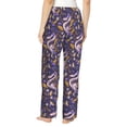 thumbnail image 3 of Uemuo Snake And Floral Pattern Women's Wide Leg Palazzo Lounge Pants with Pockets Light Weight Loose Comfy Casual Pajama Pants-Large, 3 of 9
