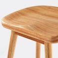 thumbnail image 4 of Farini Wood Saddle Bar Stools Set of 2, 30" Backless Barstool with Footrest for Kitchen Island, Nature, 4 of 6