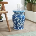 thumbnail image 3 of JONATHAN Y Cherry Blossom 17.75" Ceramic Garden Stool, Blue/White, 3 of 8