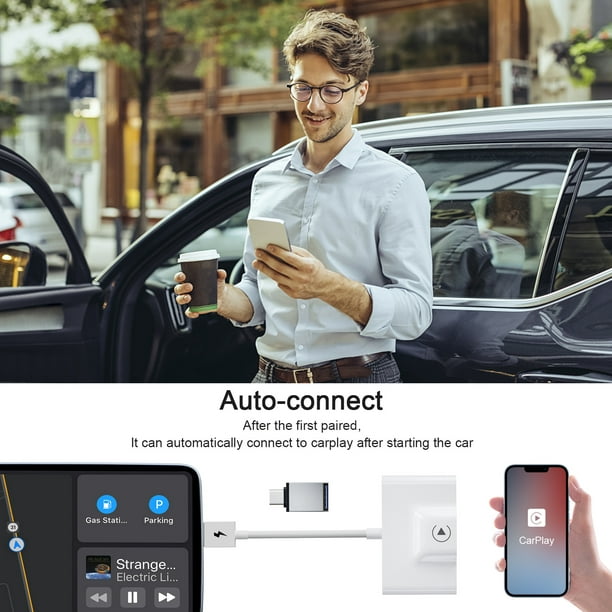 Adaptateur/Dongle CarPlay sans fil iPhone filaire à synchronisation  filaire, convertisseur Carplay pour OEM usine filaire voiture