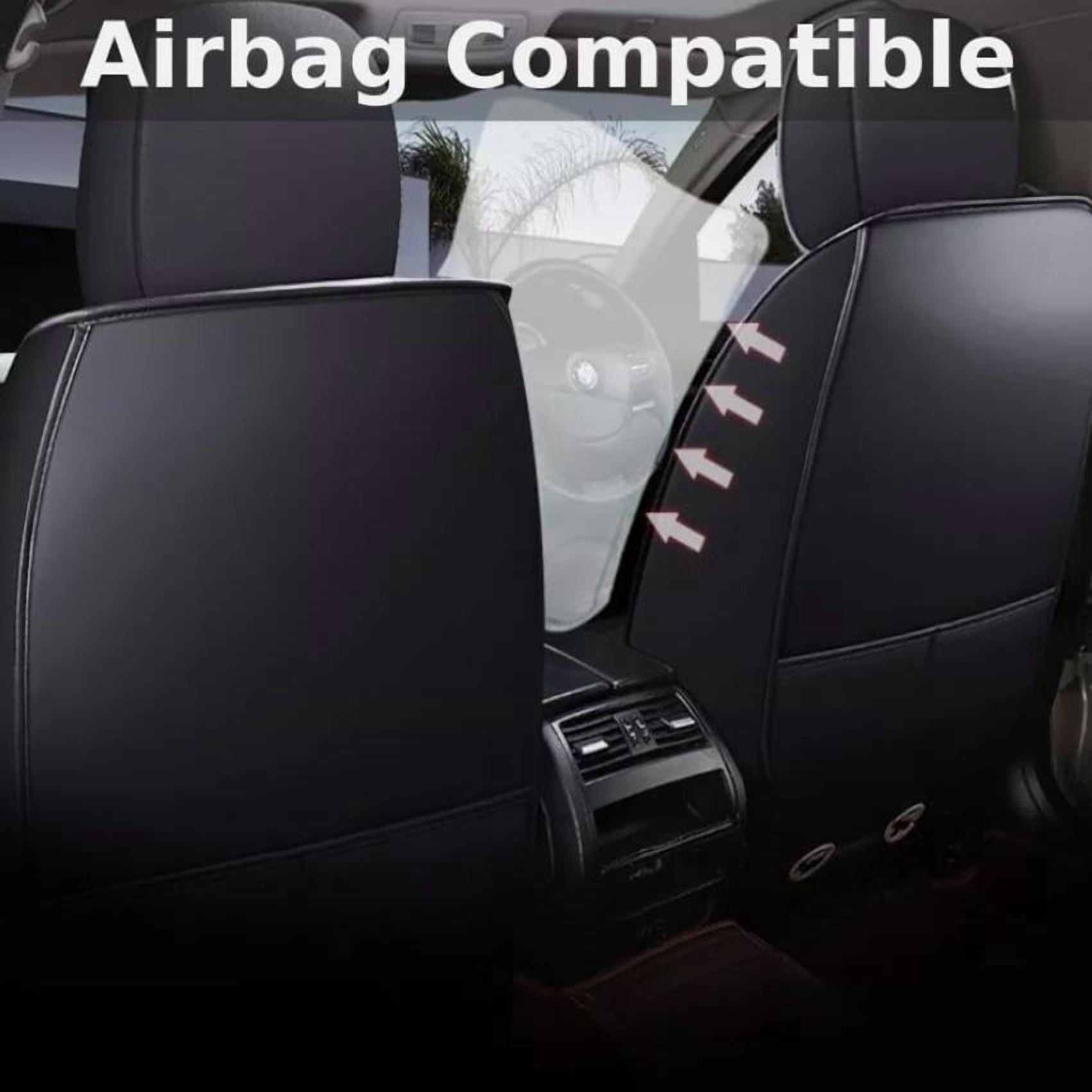 WRWolf Car Seat Covers Custom Fit for Jeep Cherokee 2014-2024 2025 Seat Covers Full Set Waterproof Leather Automotive Seat Covers Protector (5Seats,Black&Gray)