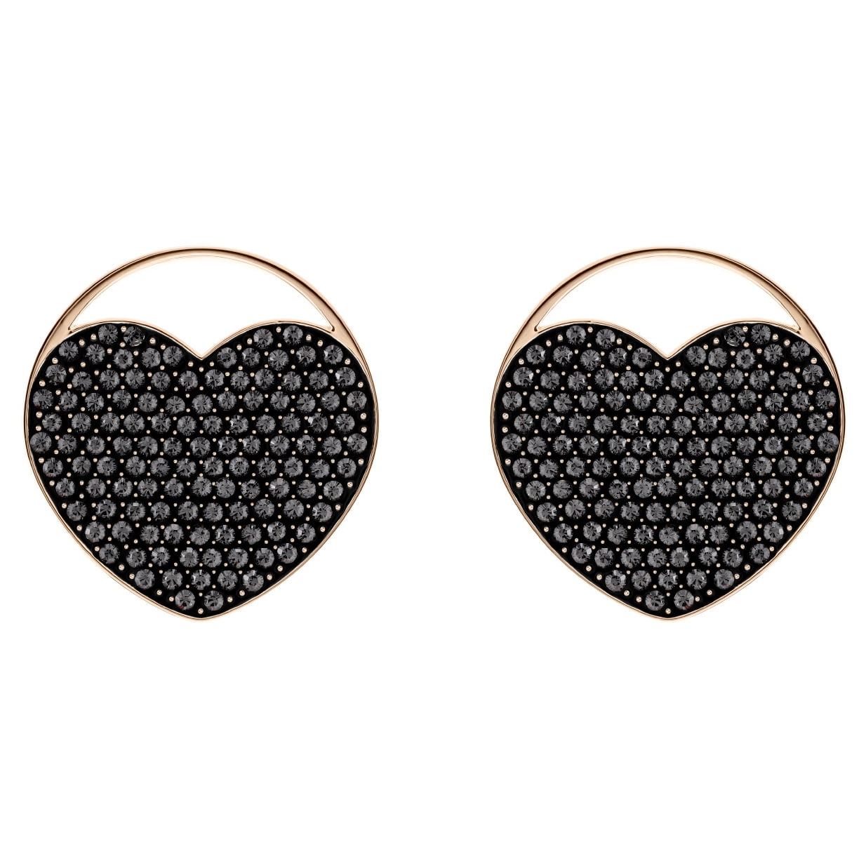 Swarovski Ginger Stud Pierced Earrings Grey Rose Gold Plating