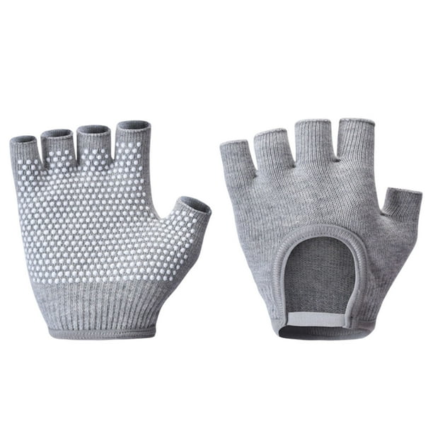 Guantes de yoga sin dedos antideslizantes, con agarre de silicona, transpirables, ligeros y elásticos, para gimnasio, yoga aéreo, ballet y entrenamiento físico para mujeres, multicolor