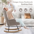 thumbnail image 3 of Teddy Upholstered Nursery Glider Rocking Chair - High Backrest Comfy Armchair | Versatile Accent Chair for Living Room, Bedroom, Offices, 3 of 7