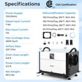 thumbnail image 3 of Costway 192 Pint Crawl Space Dehumidifier Commercial Dehumidifier with 3 Modes & 24H Timer 2,600 Sq. ft Coverage Area White, 3 of 9