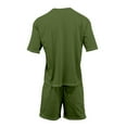thumbnail image 4 of Mens T Shirts and Shorts Set 2 Pieces Summer Tracksuit Crew Neck Tee Shirt & Casual Short M-3XL Army Green XXXL, 4 of 6
