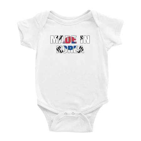 

Made In Korea Funny Baby Bodysuit Boy Girl Clothes