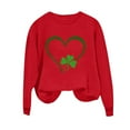 thumbnail image 6 of BLTIBY Womens St. Patrick's Day Sweatshirts Shamrock Clover Print Shirts Casual Irish Gift Long Sleeve Loose Fit Pullover Tops Red S, 6 of 7
