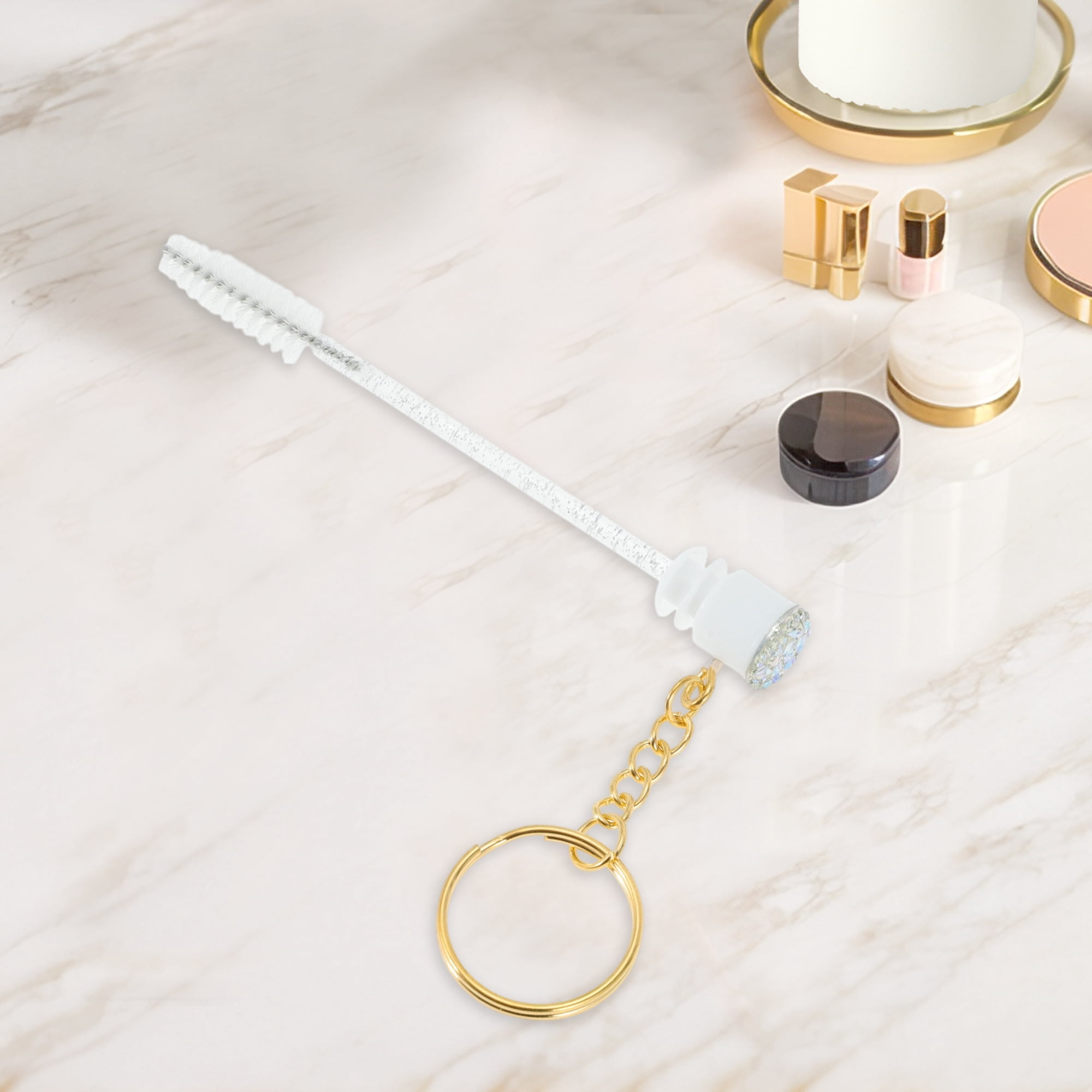 Unique Bargains 1 Pc Durable Eyelash Brush in Tube Design with Gold-Tone Buckle Silver