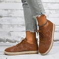 thumbnail image 2 of Womens Shoes,Casual Shoes Round Toe Flat Soled for Comfort Wear Large Casual Shoes for On Design,Shoes for Women,Brown,6.5, 2 of 9