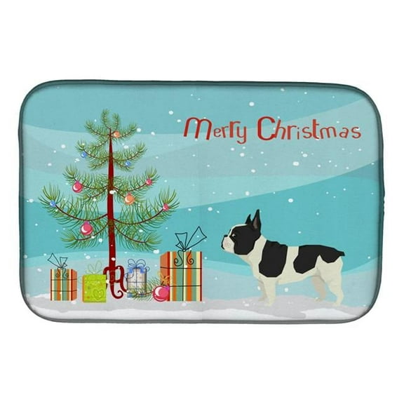 French Bulldog Christmas Tree Dish Drying Mat
