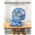 thumbnail image 5 of FrSara Portable Clip on Fan Battery Operated,3 Speed Quiet Rechargeable Mini Table Desk Stroller Fan,Quiet,High Air Volume,360 Degree Free Rotation, 5 of 6