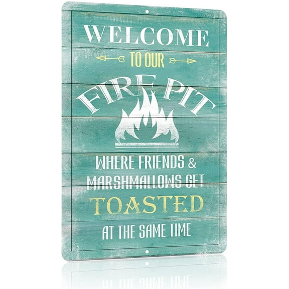 Funny Backyard Decor Retro Camper Metal Sign Decoration Gift 12 X 8 Inches Pool Patio Fire Pit Accessories for Outside & Inside