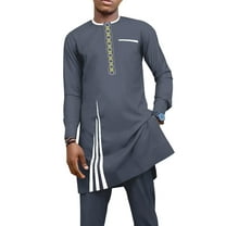 African Men Clothing Fit Dashiki Long Sleeve Shirt Pants 2 Piece Sets Embroidered Traditional Outfits African Suits WYN1900