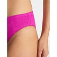 thumbnail image 4 of Time and Tru Women's and Women's Plus Crinkle Mid Rise High Leg Cheeky Bikini Bottoms, 4 of 5