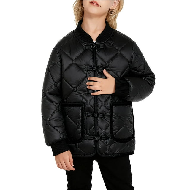 Birdeem Children's & Adults' Casual Warm Jacket, Solid Color Knitted Yarn Collar Button Thickened Mid Length