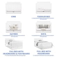thumbnail image 5 of Simmons Kids Logan 6-in-1 Convertible Crib w/ Drawer, Greenguard Gold Certified, Converts to Toddler Bed, Daybed, Sofa & Full-Size Bed w/ & w/o Headboard, Fits Standard Crib Mattress, Bianca White, 5 of 15