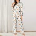 thumbnail image 2 of Honeii Corgi Dog And Heart print Women's Pajama Sets Long Sleeve Button Down Sleepwear Nightwear Soft Pjs Lounge Sets-XX-Large, 2 of 7