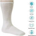 thumbnail image 6 of Creswell 6 Pairs Of Mens White Diabetic Crew Socks 13-15 Size MADE IN USA, 6 of 7