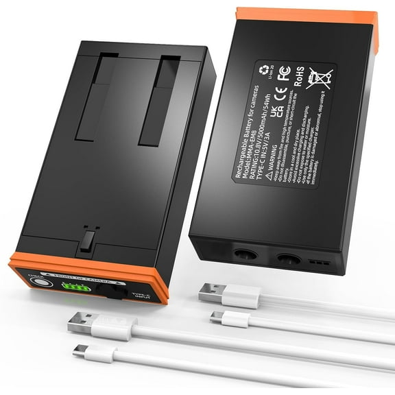 2-Pack 5000mAh Replacement Battery Compatible with Moultrie Cellular Trail Cameras Edge, Edge Pro, Edge 2, Edge 2 Pro, USB-C & Solar Panels Charging