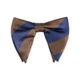 thumbnail image 1 of CORBATA DE MOÑO PREATADA DE RAYAS GRUESAS PARA HOMBRES INSPIRE CHIC, AJUSTABLE DE SATÉN PARA BODAS FORMAL, COLOR MARRÓN-AZUL, 1 of 4