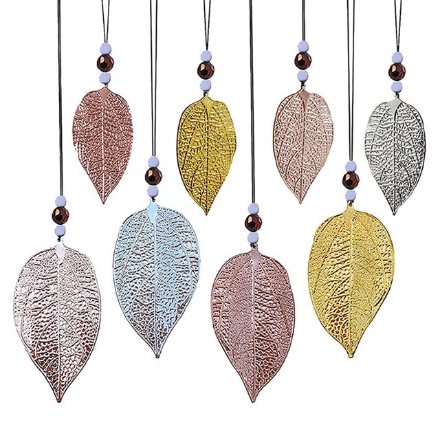 Homeer Window Decoration Hanging Pendant Hanging Leaf Pendant Non-Corrosive Metal Leaf Decor Rust-Proof Long Lasting Window Decoration