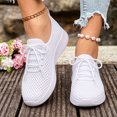 thumbnail image 6 of Women's Breathable Mesh Walking Shoes Lightweight Soft Casual Sneakers Comfortable Non Slip for Outdoor Daily Wear Travel Fitness（White，Size 6), 6 of 8