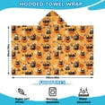 thumbnail image 2 of Cats and Pumpkins Halloween Pattern Hooded Bath Towel，60"x35" for Ages 3 To 12 Kids, Quick Dry Lightweight Soft Microfiber Hood Beach Towel Cover Up for Kids, 2 of 7