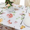 thumbnail image 3 of Flowers Tablecloth Waterproof Spring Summer Watercolor Floral Birds Tablecloth Rectangle Indoor Outdoor Table Cloth Stain Resistant Table Covers for Kitchen Picnic Party 60"x84", 3 of 5