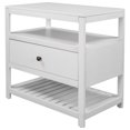 thumbnail image 3 of ARCTICSCORPION Bedroom Nightstand, Pine Wood Bedside Table with Storage Drawers and 2 Open Shelves, Modern Night Table Sofa Side Table for Living Room, Guest Room, Dorm, White, 3 of 7