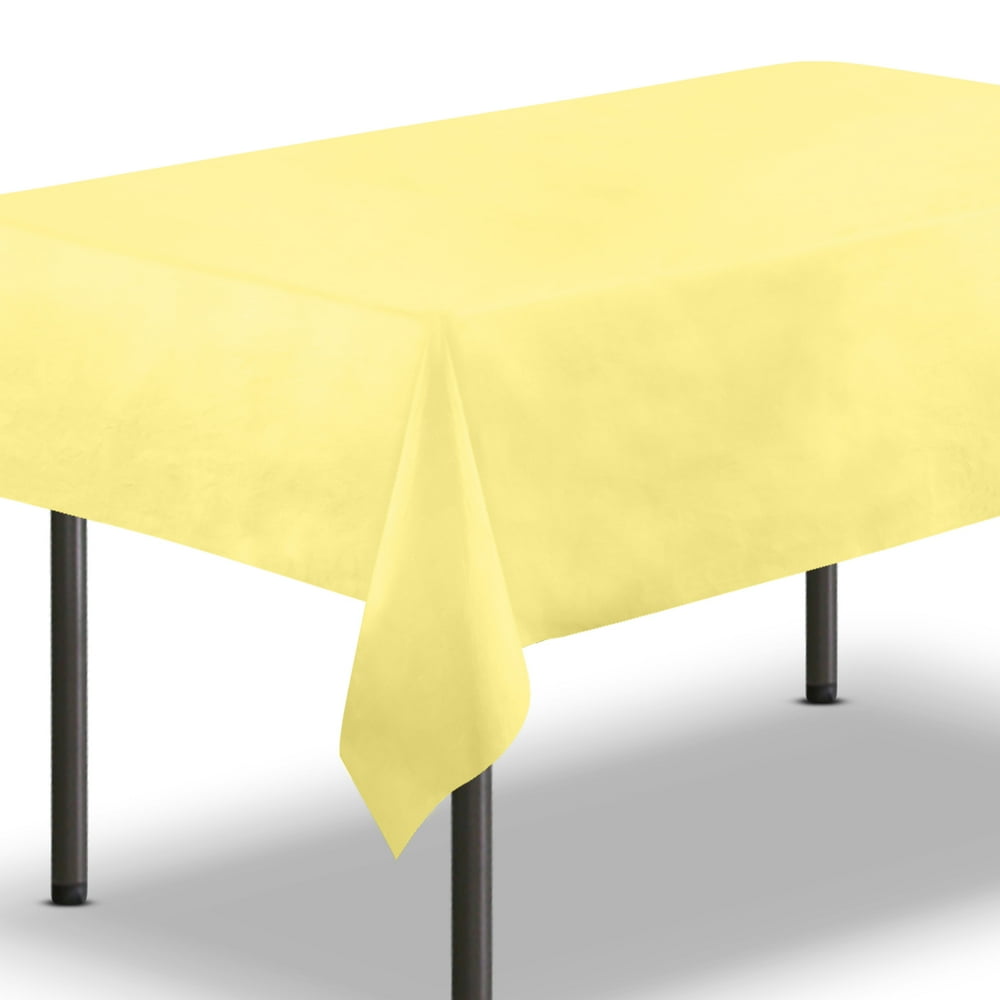 [10 Pack] Yellow Plastic Tablecloth 54 x 108 Inch Rectangle Table